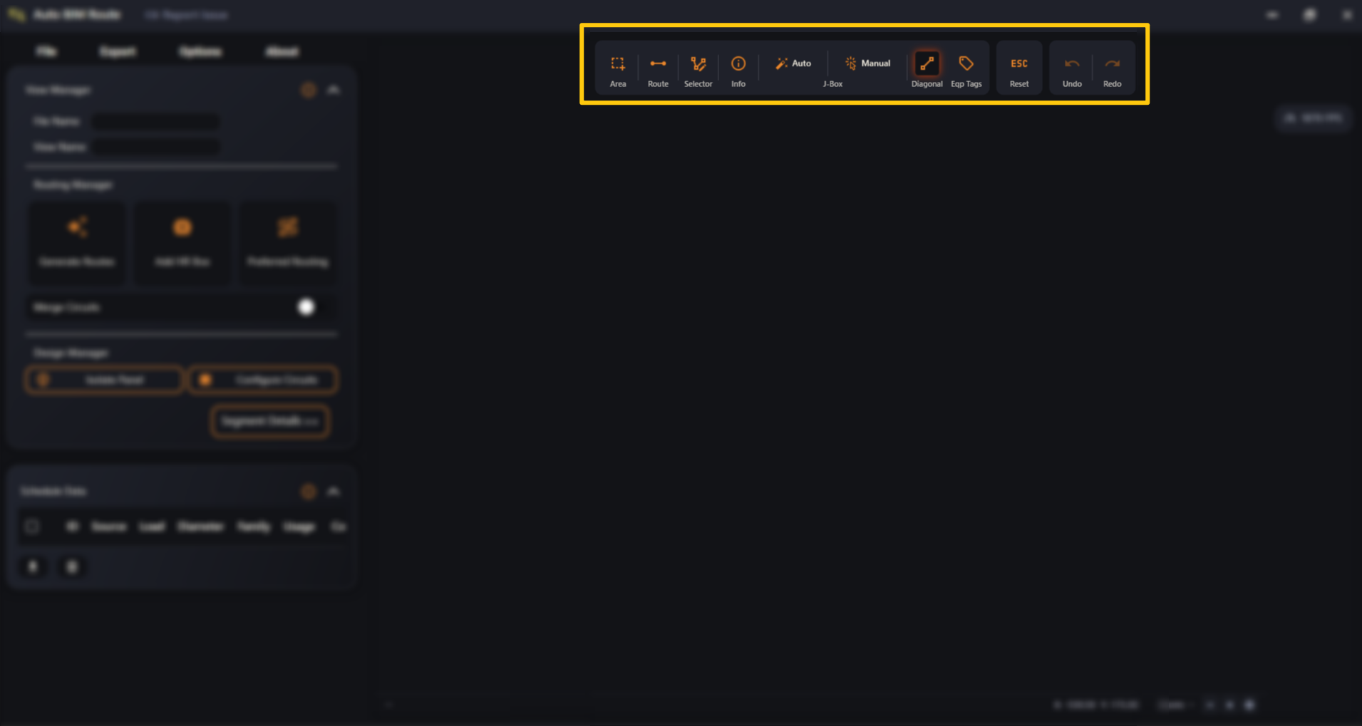 The Action Buttons toolbar, highlighted in the main window