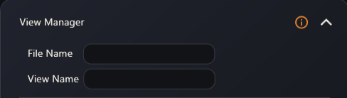 The File Name and View Name labels at the top of the View Manager panel