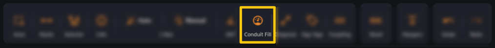 The Conduit Fill button highlighted in the viewer toolbar