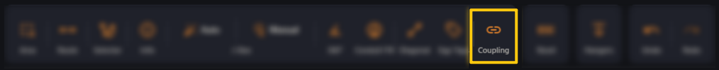 The Coupling button highlighted in the viewer toolbar