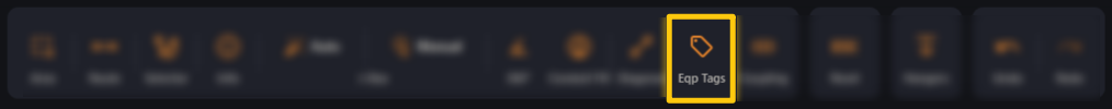 The Eqp Tags button highlighted in the viewer toolbar