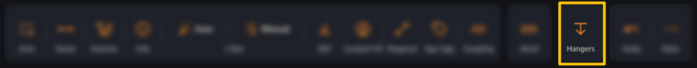 The Hangers button highlighted in the viewer toolbar