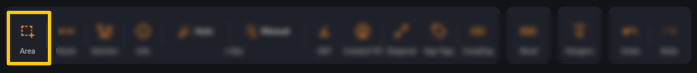 The Area button highlighted in the viewer toolbar