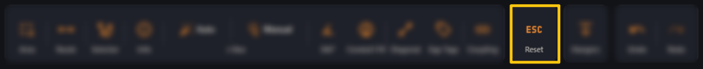 The Reset (ESC) button highlighted in the viewer toolbar