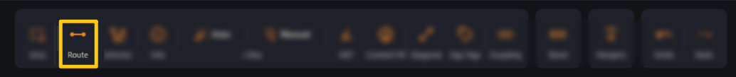 The Route button highlighted in the viewer toolbar