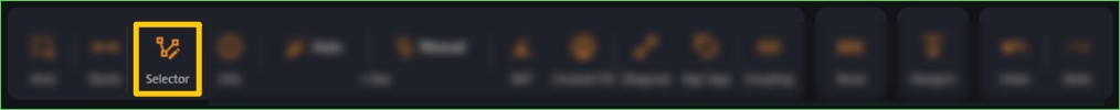 The Selector button highlighted in the viewer toolbar