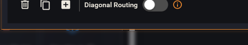 The Diagonal Routing toggle in the Feeder Schedule window’s bottom toolbar